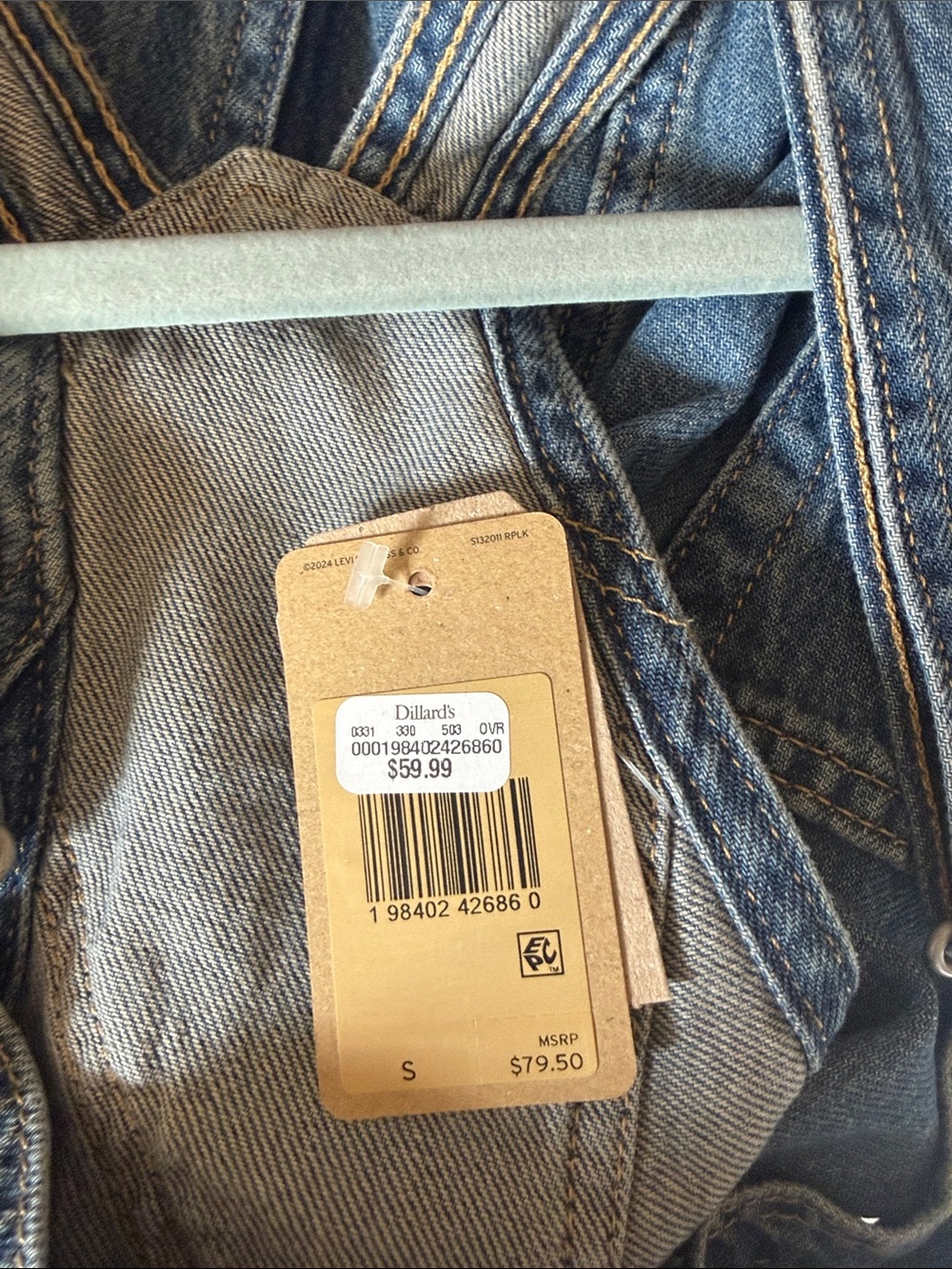 Levi's Blue Denim Short Overalls - Picture 3 of 3